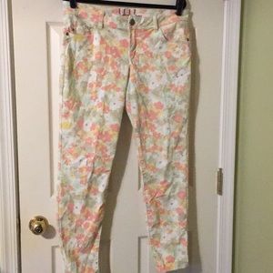 High waisted floral printed skinny jeans